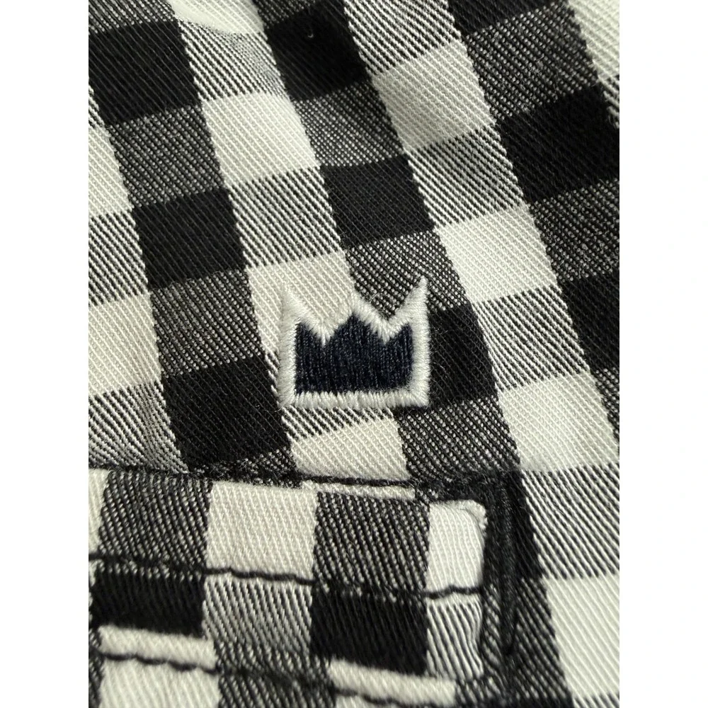 Crown & Ivy Caroline Gingham‎ Shorts Black White Plaid Womens 12 Stretch Preppy
